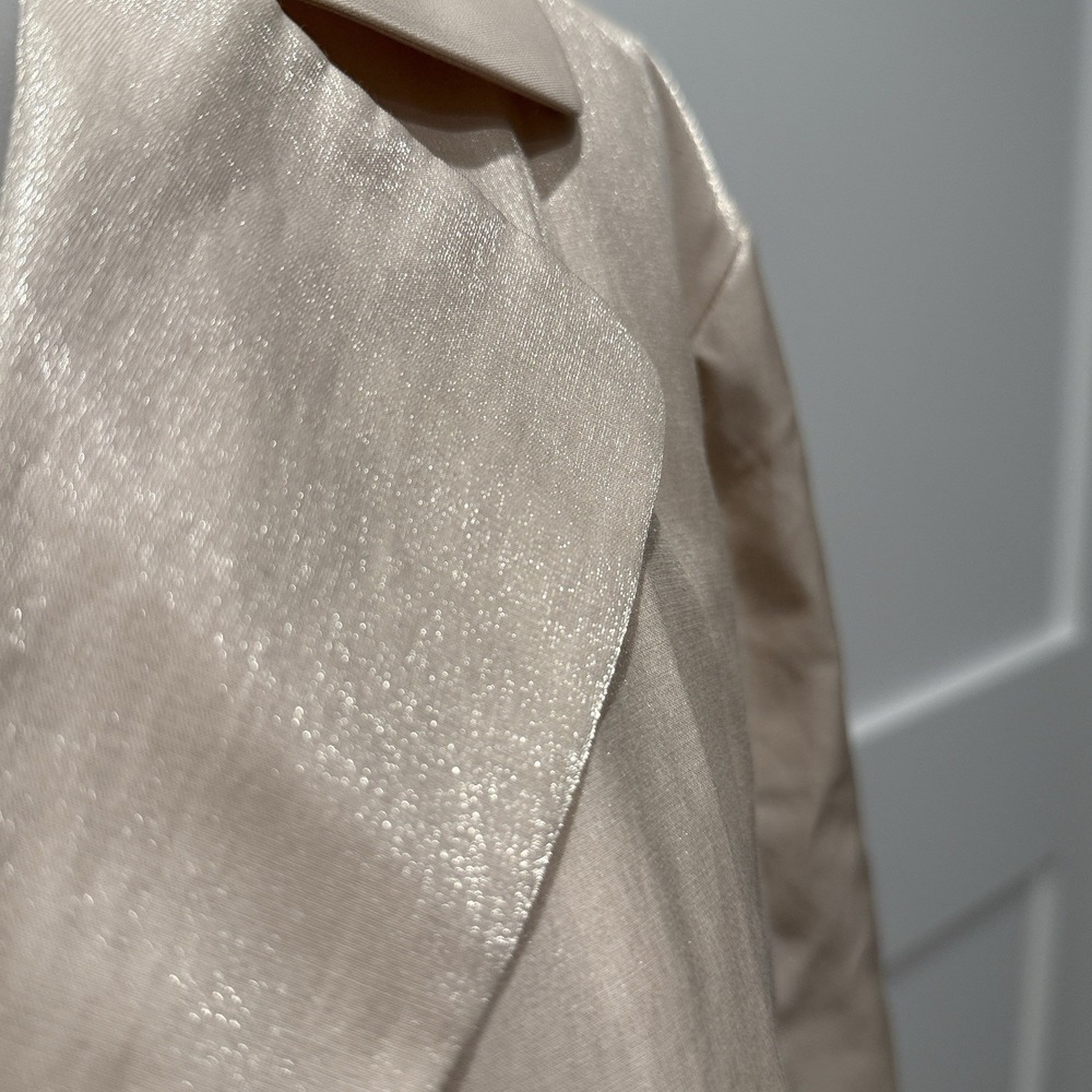 Chico's Womens Mettalic Gold Shimmer One Button Jacket Size 3 (XL) - Picture 3 of 8